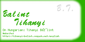 balint tihanyi business card